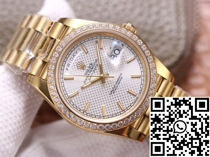 GoodFit Rolex Day-Date M228348RBR-0005 EW Factory Silver Dial 1024