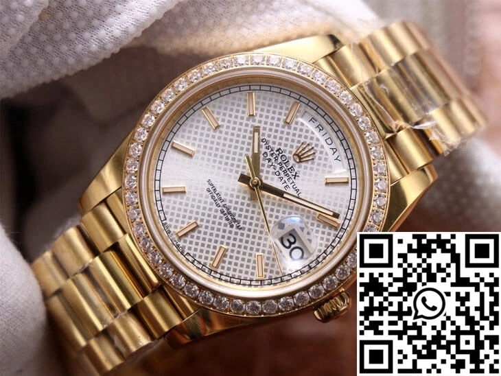 GoodFit Rolex Day-Date M228348RBR-0005 EW Factory Silver Dial 1024