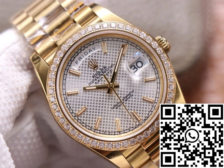 GoodFit Rolex Day-Date M228348RBR-0005 EW Factory Silver Dial 1024