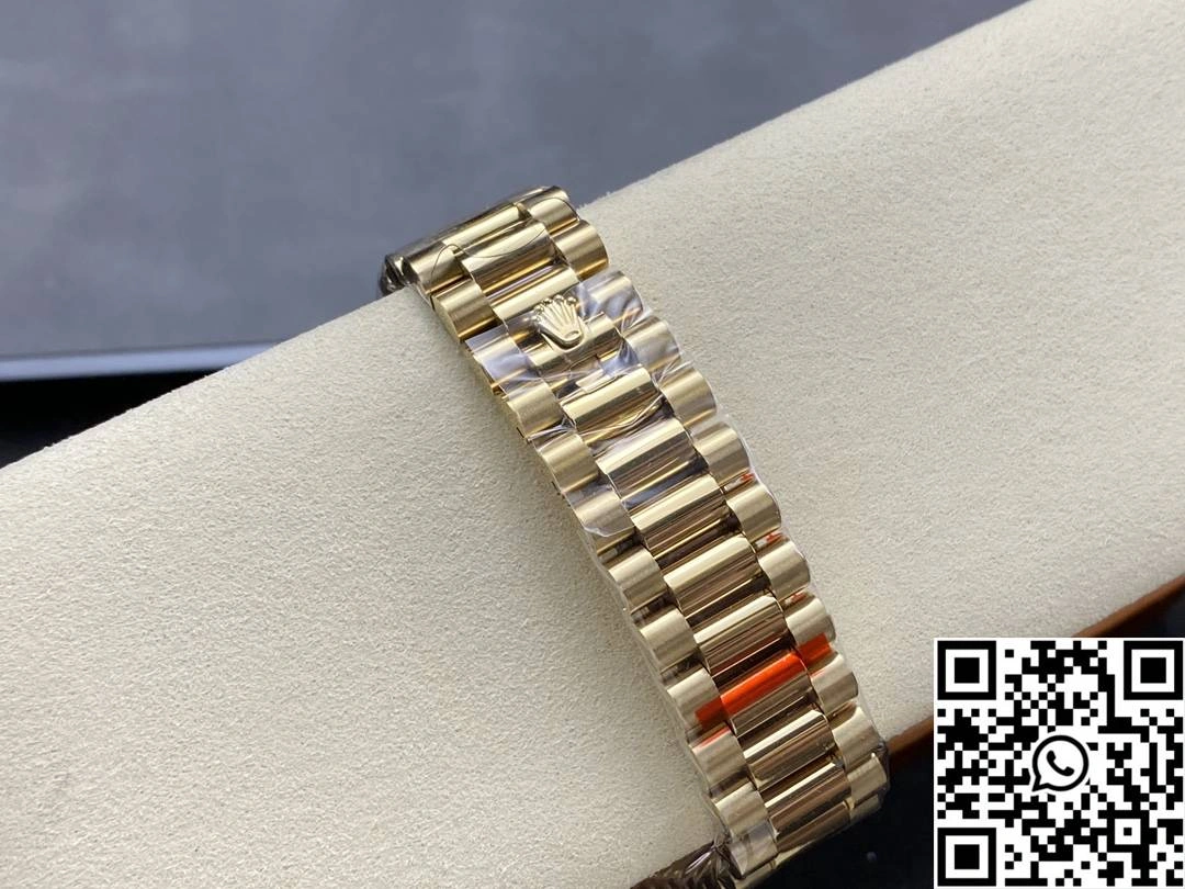 Rolex Day Date M228348rbr-0002 QF Factory v5 Tungsten Steel Gold Dial Functional 955