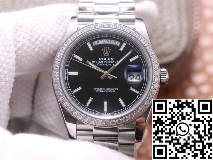 Rolex Day-Date M228349RBR-0002 EW Factory Black Dial Casual 993