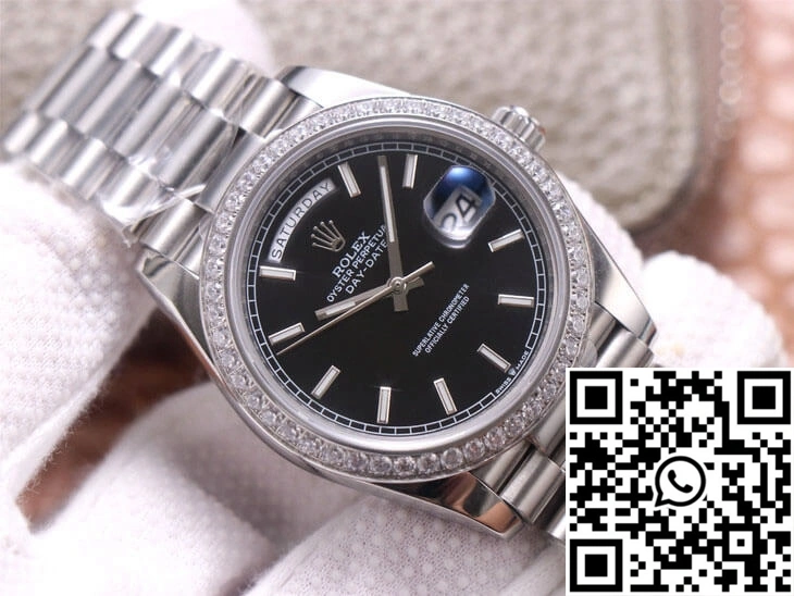 Rolex Day-Date M228349RBR-0002 EW Factory Black Dial Casual 993