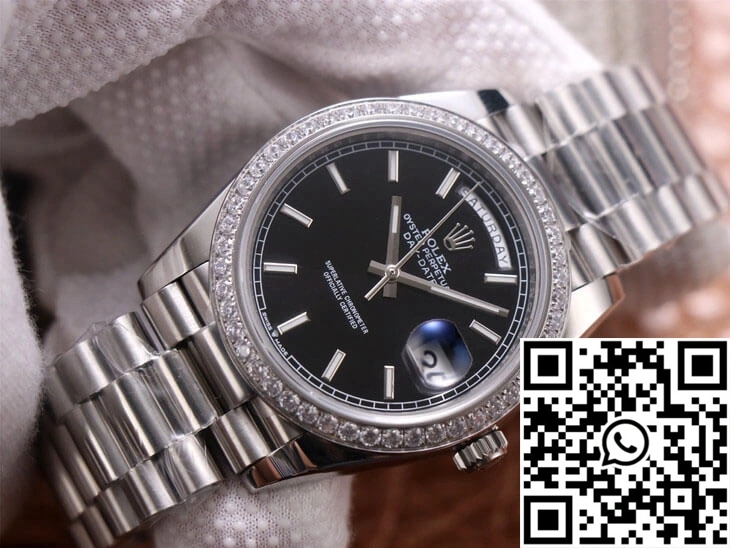 Rolex Day-Date M228349RBR-0002 EW Factory Black Dial Casual 993