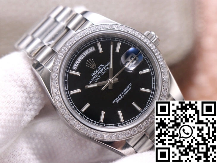 Rolex Day-Date M228349RBR-0002 EW Factory Black Dial Casual 993