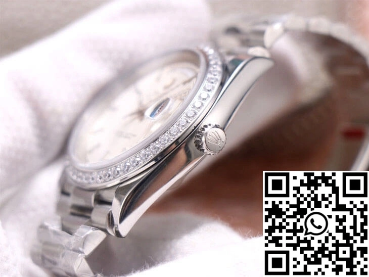 Breathable Rolex Day-Date M228349RBR-0007 EW Factory Silver Dial 984