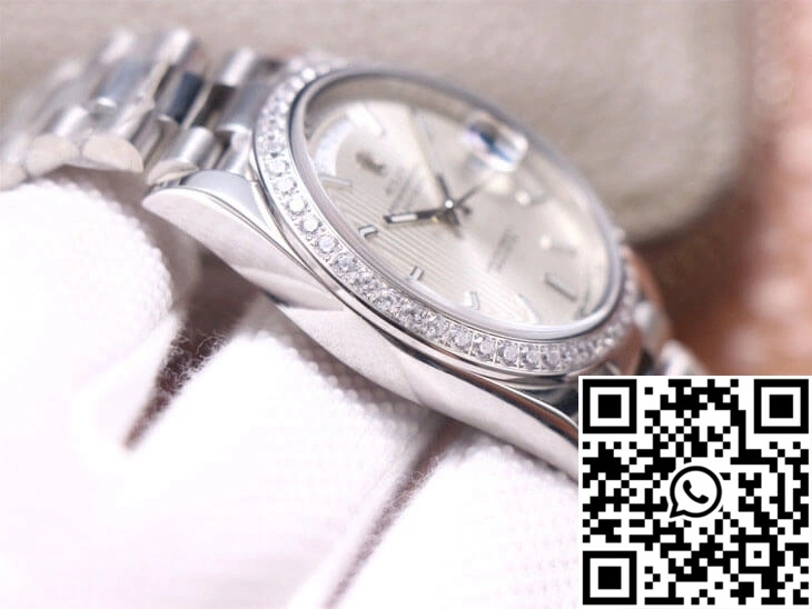 Breathable Rolex Day-Date M228349RBR-0007 EW Factory Silver Dial 984
