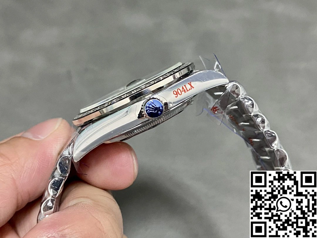 Rolex Day Date M228396tbr-0002 QF Factory v5 Tungsten Steel Blue Dial Diamond Bezel WrinkleFree 967