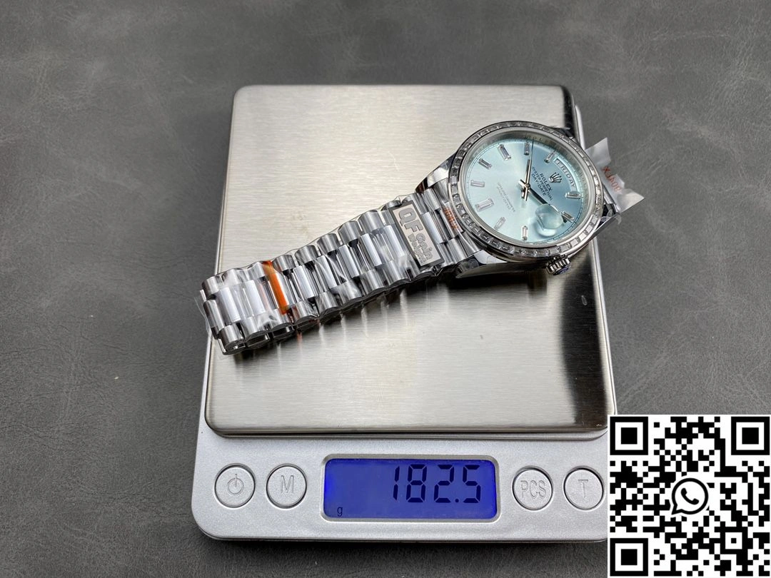 TechFriendly Rolex Day Date M228396tbr-0002 QF Factory v5 Tungsten Steel Blue Dial Diamond Hourmarker 957