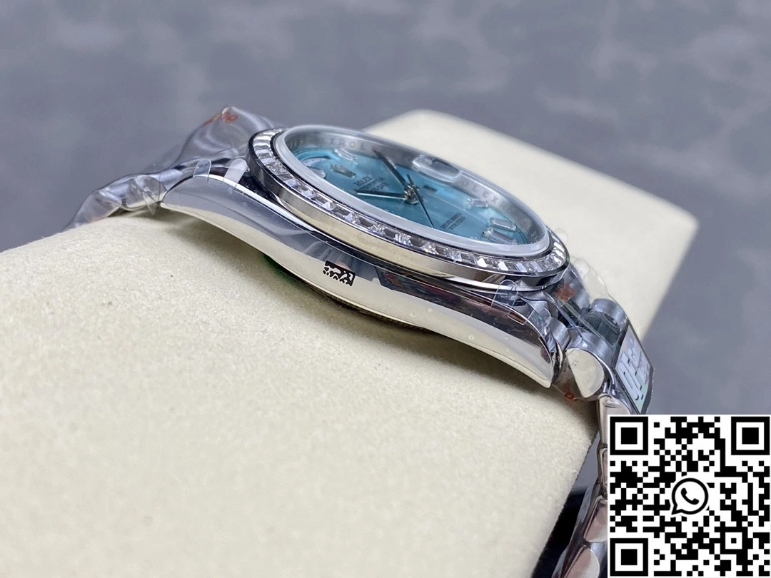 TechFriendly Rolex Day Date M228396tbr-0002 QF Factory v5 Tungsten Steel Blue Dial Diamond Hourmarker 957