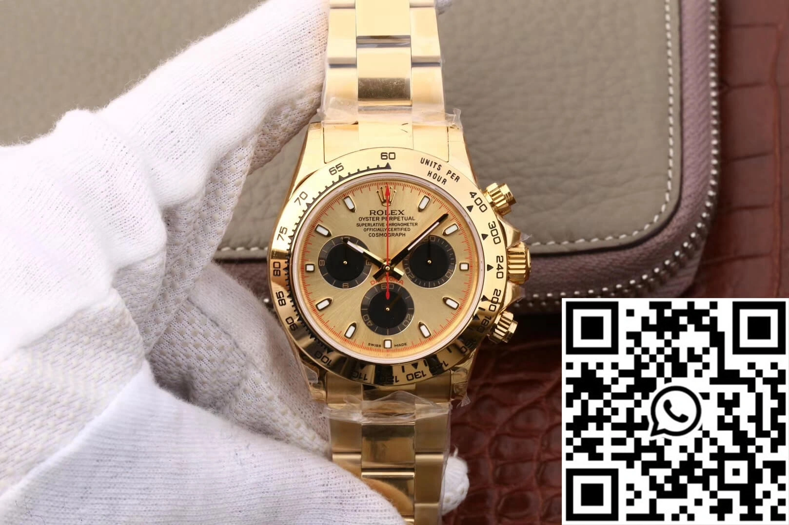 Rolex Daytona Cosmograph 116508 JH Factory Yellow Gold Dial SmoothTexture 1117