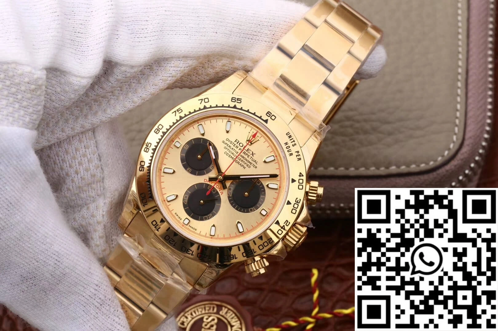 Rolex Daytona Cosmograph 116508 JH Factory Yellow Gold Dial SmoothTexture 1117