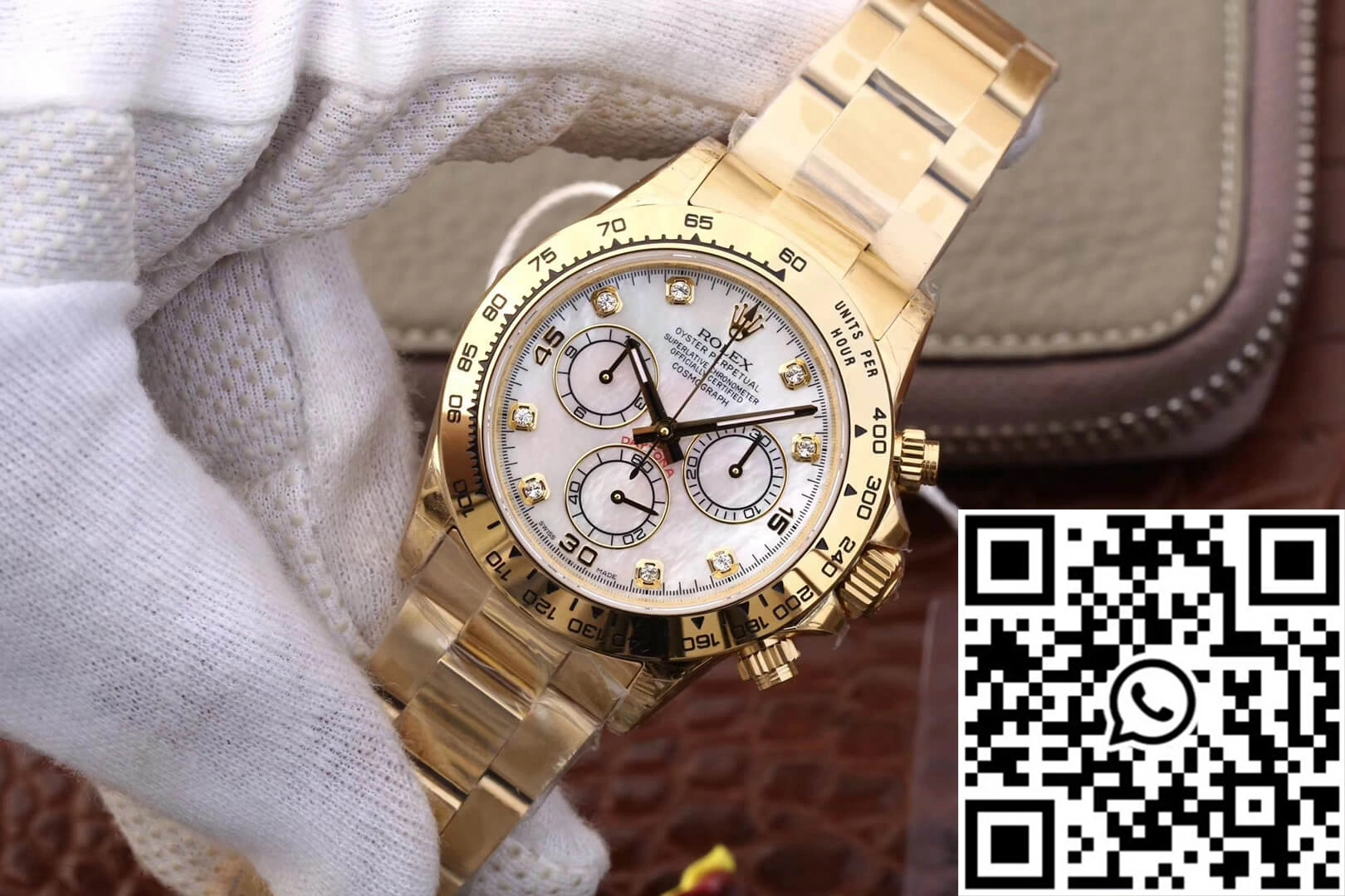 Sophisticated Rolex Daytona Cosmograph 116528-78598 JH Factory Yellow Gold Diamonds Dial 1037