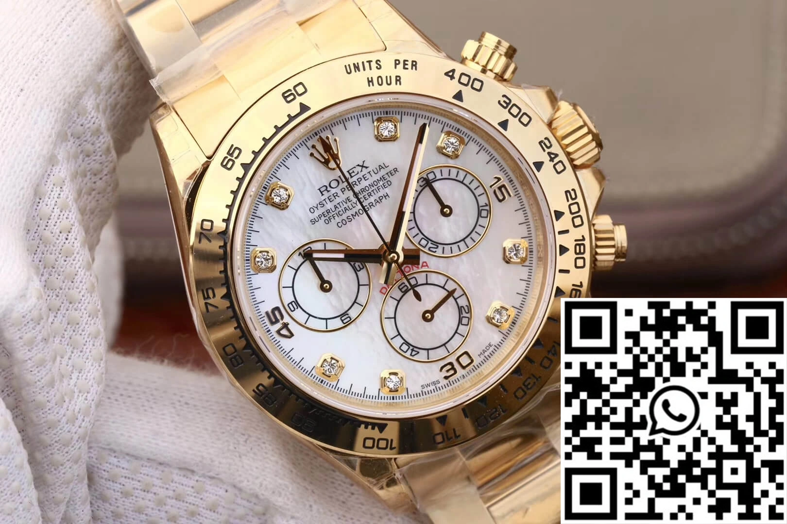 Sophisticated Rolex Daytona Cosmograph 116528-78598 JH Factory Yellow Gold Diamonds Dial 1037