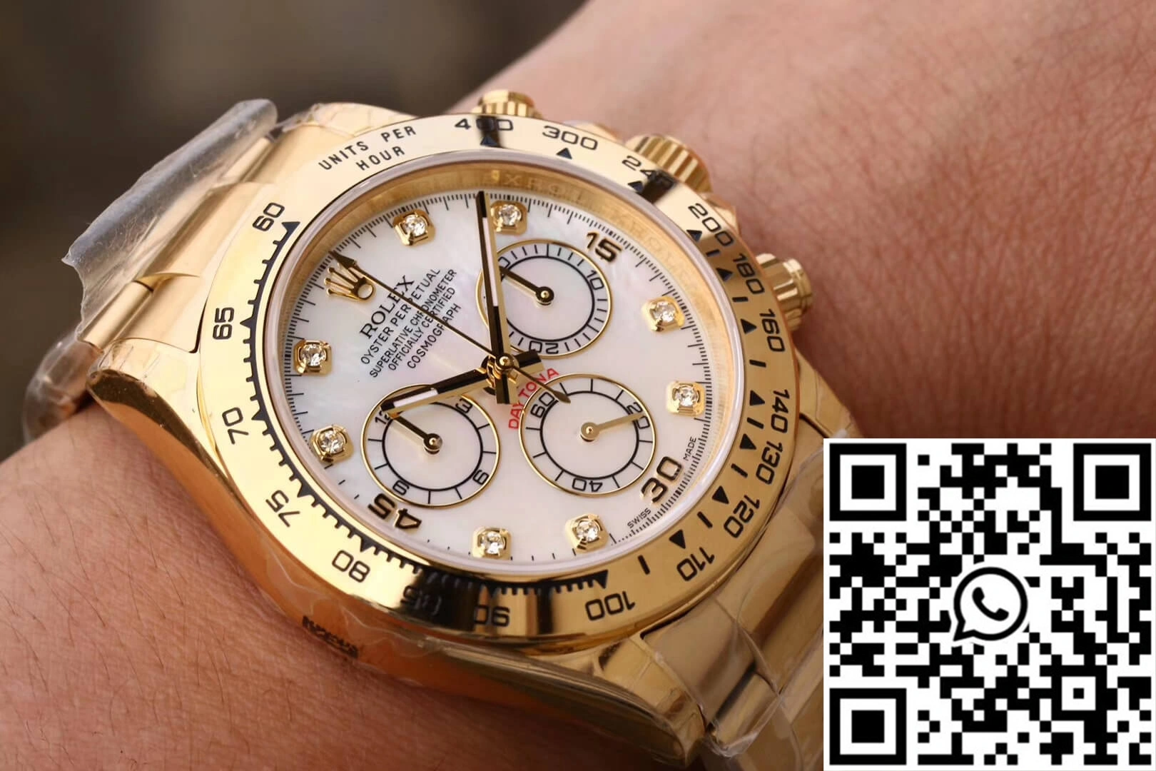 Sophisticated Rolex Daytona Cosmograph 116528-78598 JH Factory Yellow Gold Diamonds Dial 1037