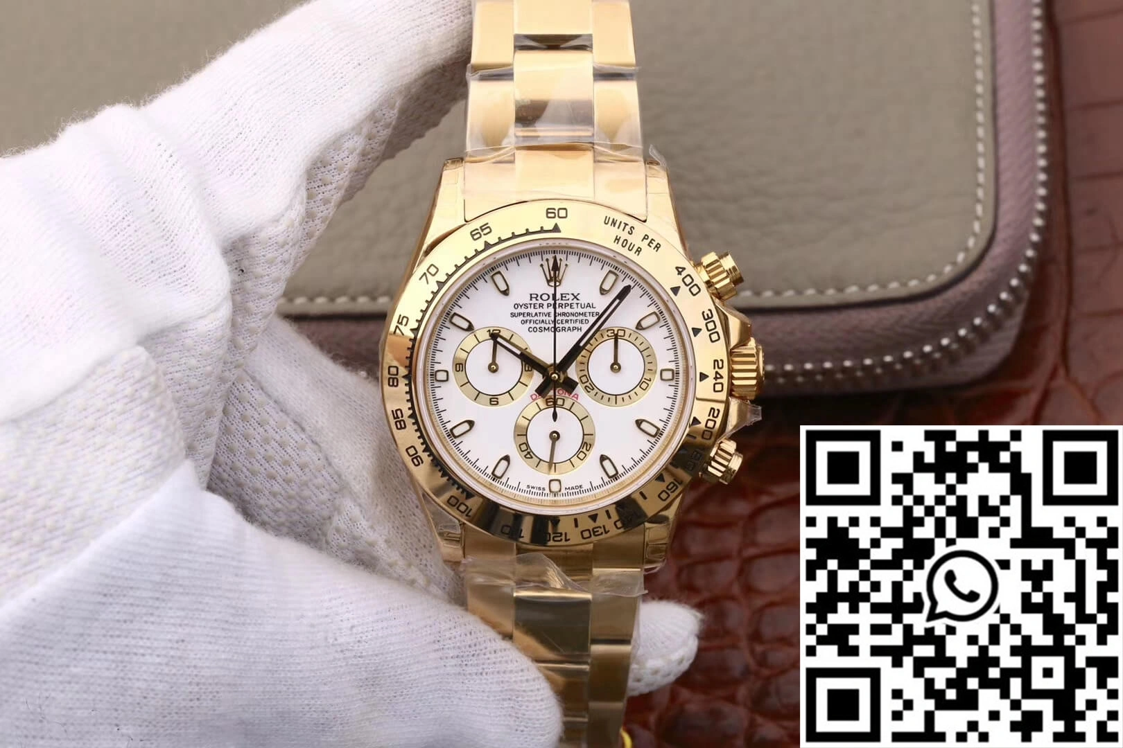 Rolex Daytona Cosmograph M116508-0001 JH Factory Yellow Gold White Dial Breathable 1105