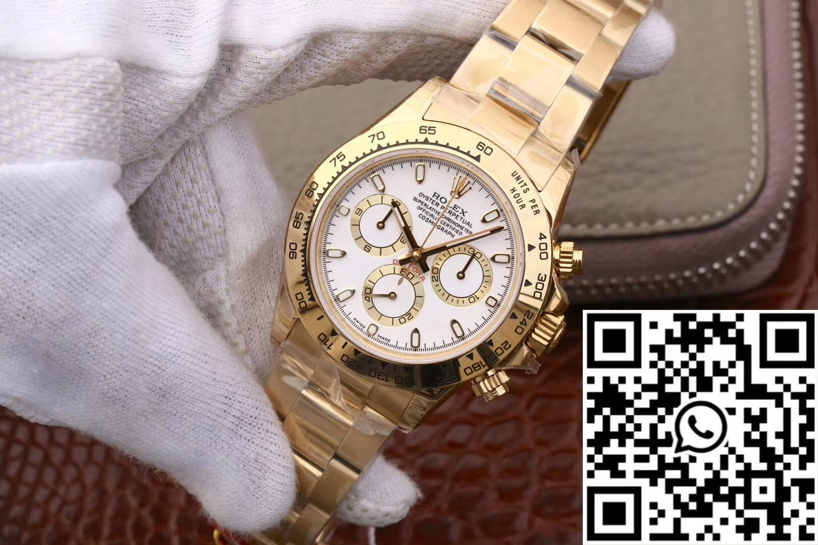 Rolex Daytona Cosmograph M116508-0001 JH Factory Yellow Gold White Dial Breathable 1105