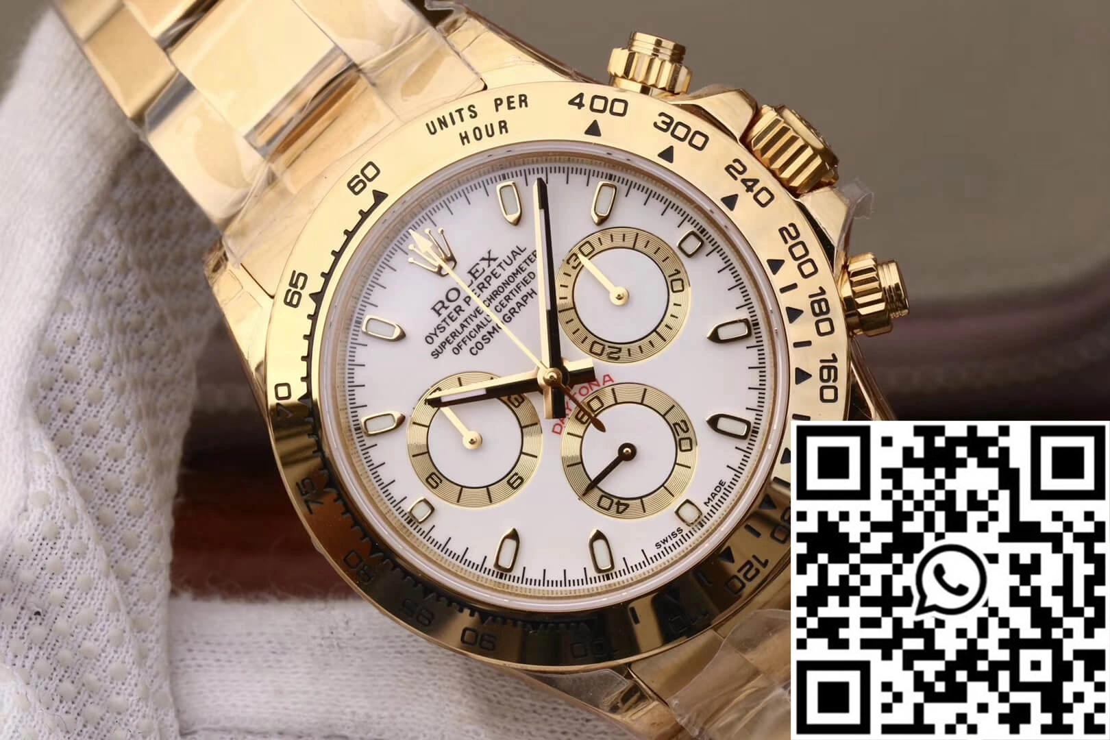 Rolex Daytona Cosmograph M116508-0001 JH Factory Yellow Gold White Dial Breathable 1105