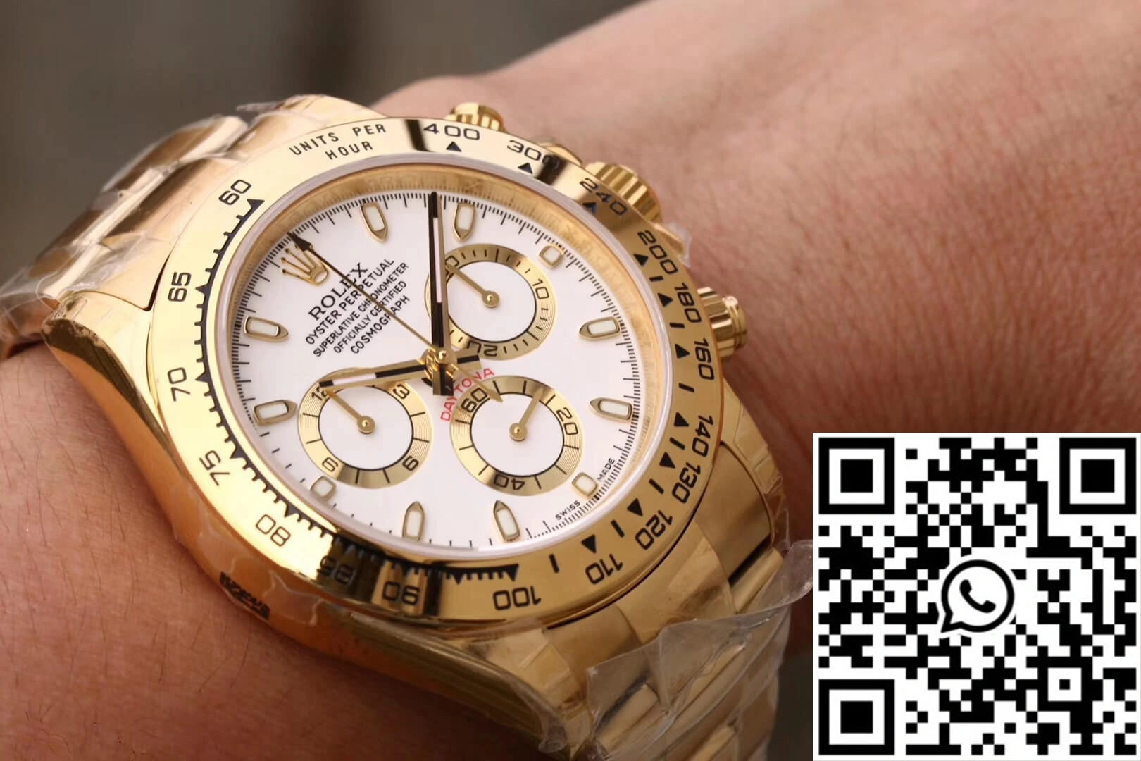 Rolex Daytona Cosmograph M116508-0001 JH Factory Yellow Gold White Dial Breathable 1105