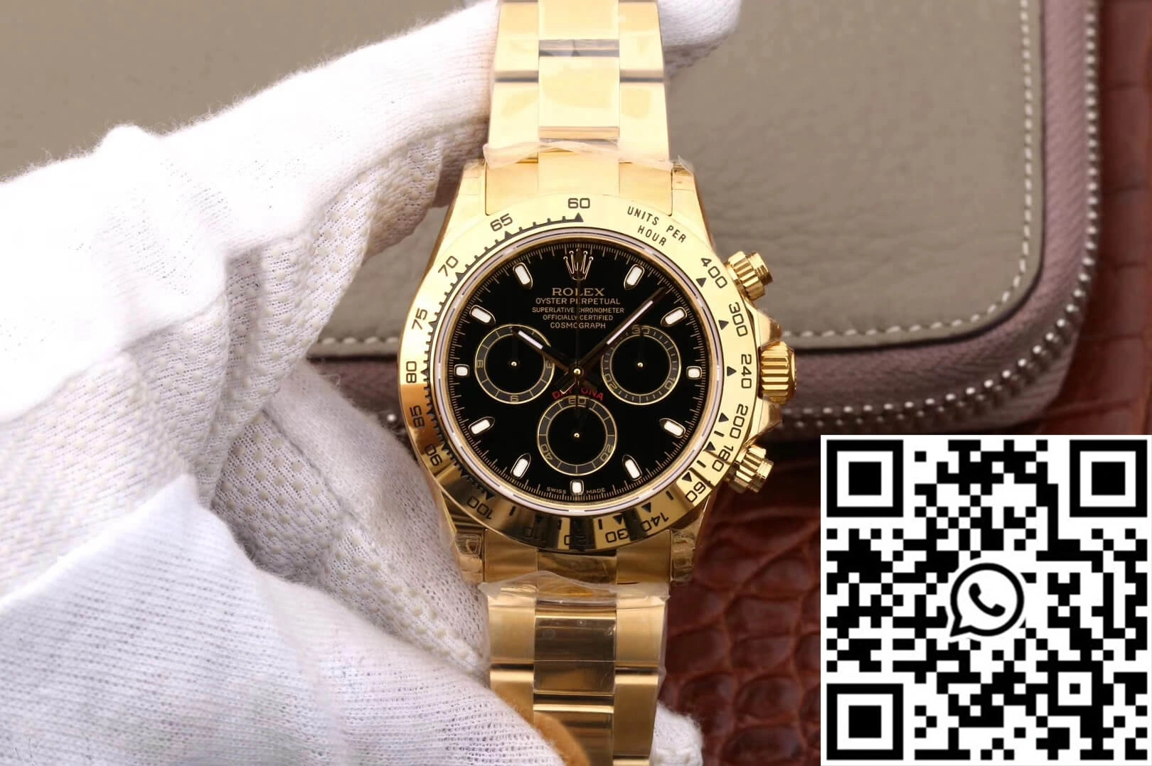Rolex Daytona Cosmograph M116508-0004 JH Factory Yellow Gold Black Dial EasyMatch 1114
