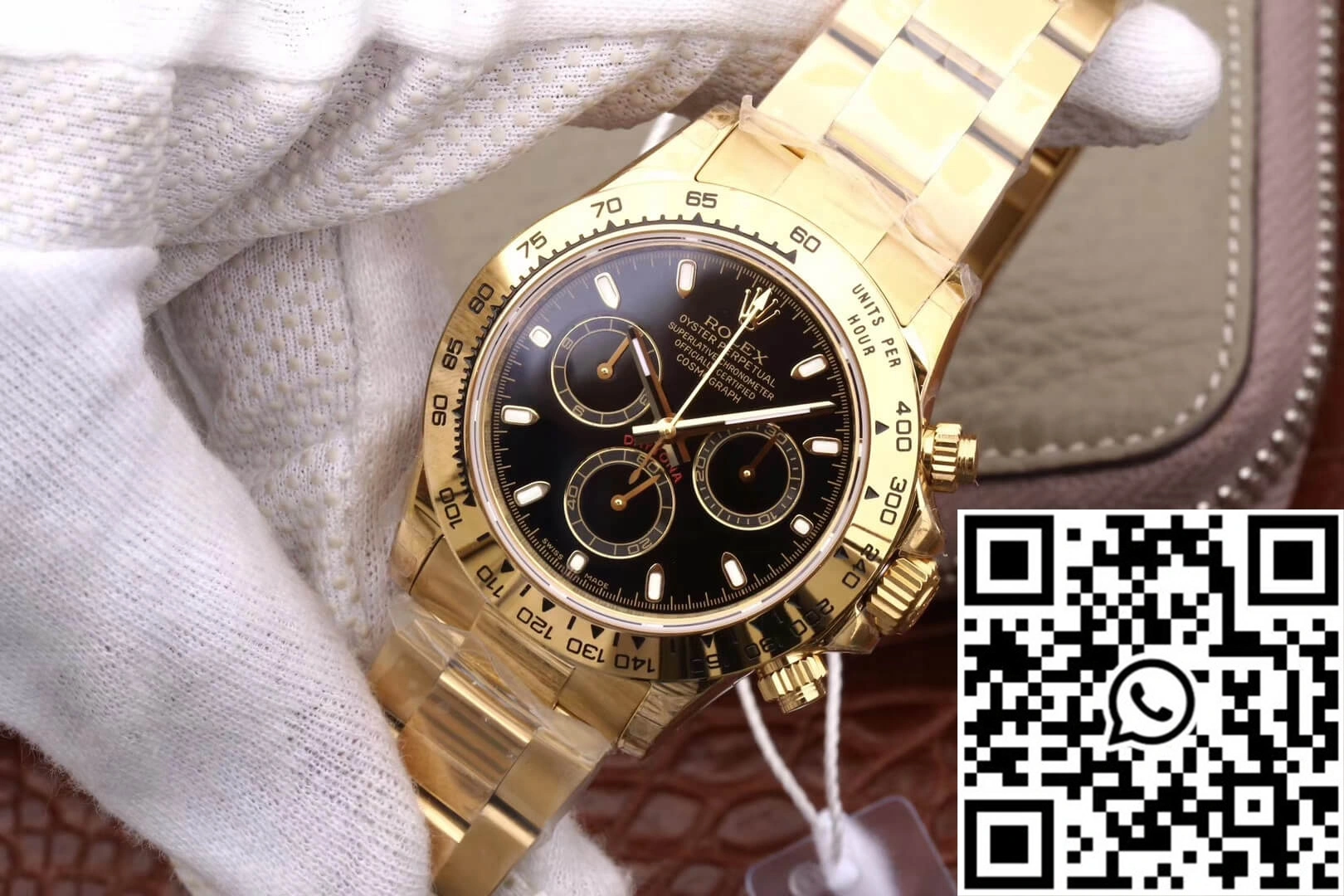 Rolex Daytona Cosmograph M116508-0004 JH Factory Yellow Gold Black Dial EasyMatch 1114