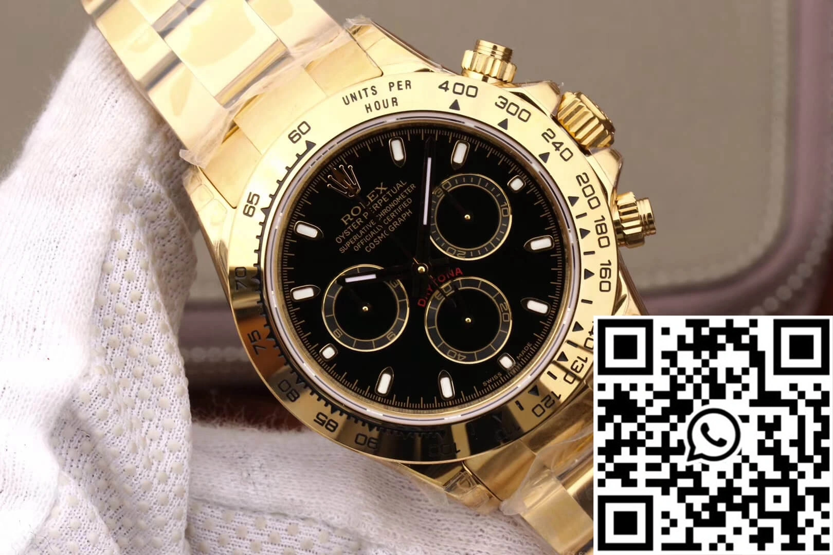 Rolex Daytona Cosmograph M116508-0004 JH Factory Yellow Gold Black Dial EasyMatch 1114