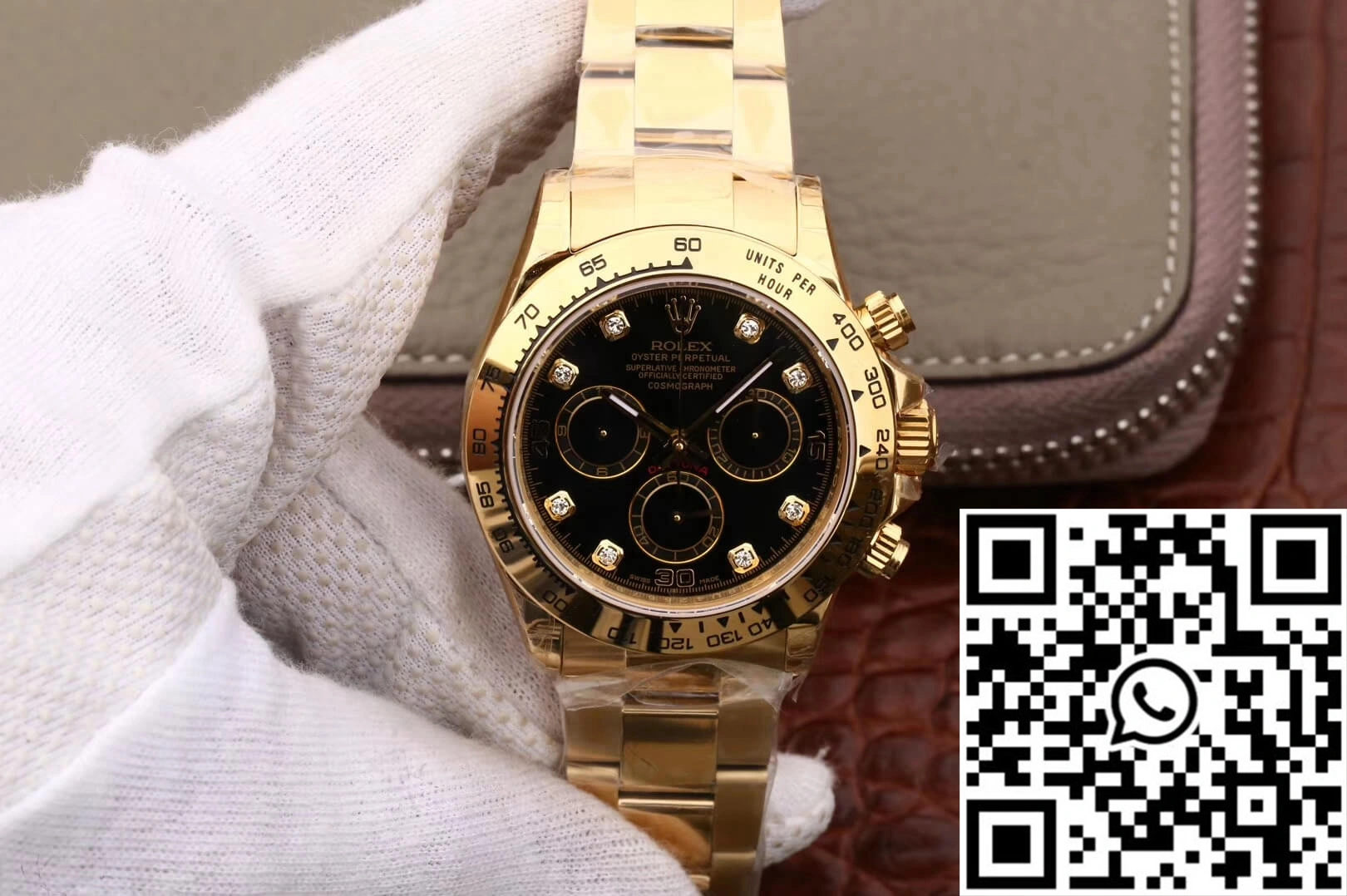 Rolex Daytona Cosmograph M116508-0008 JH Factory Diamonds Black Dial MoistureWicking 1061
