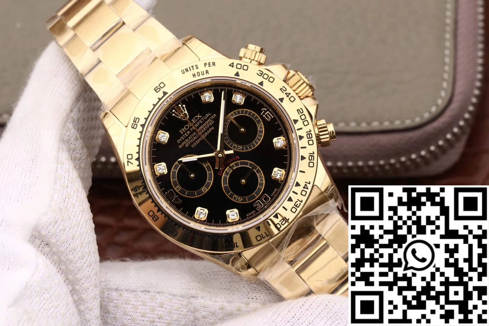 Rolex Daytona Cosmograph M116508-0008 JH Factory Diamonds Black Dial MoistureWicking 1061