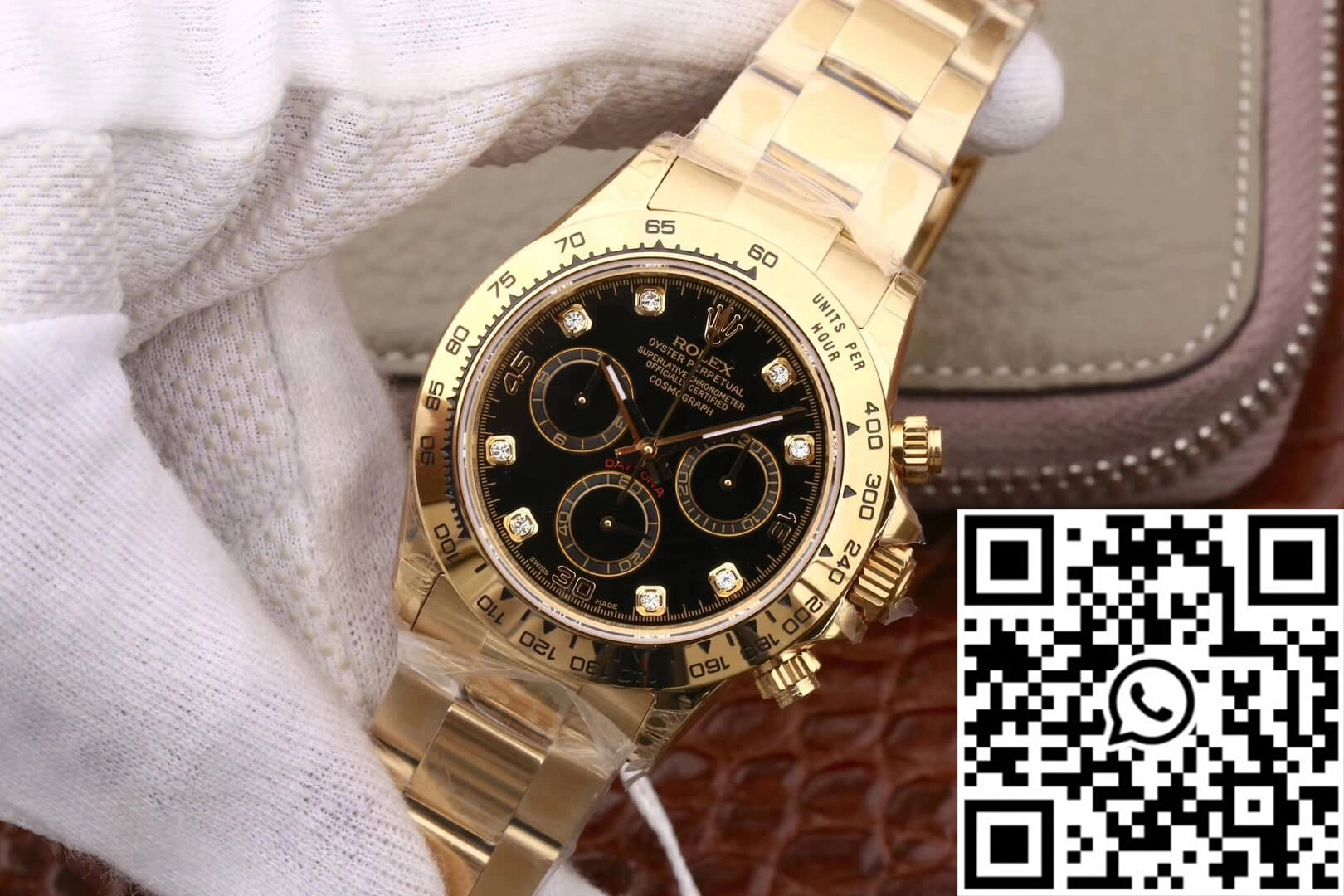 Rolex Daytona Cosmograph M116508-0008 JH Factory Diamonds Black Dial MoistureWicking 1061