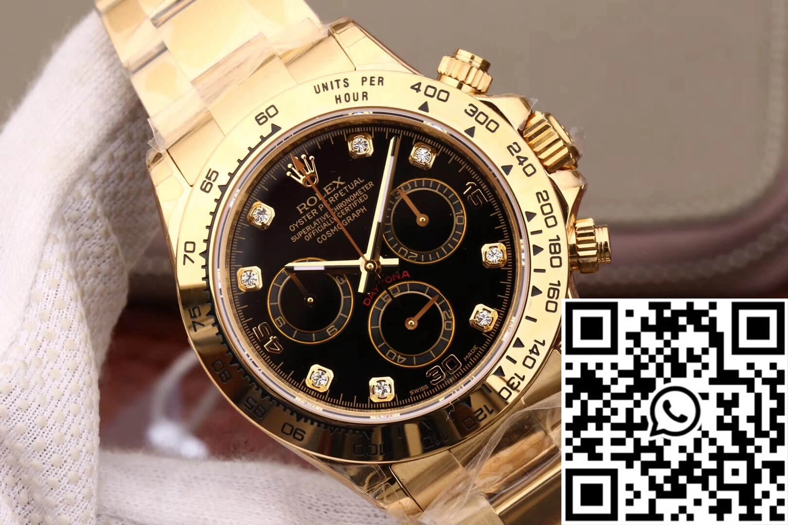 Rolex Daytona Cosmograph M116508-0008 JH Factory Diamonds Black Dial MoistureWicking 1061