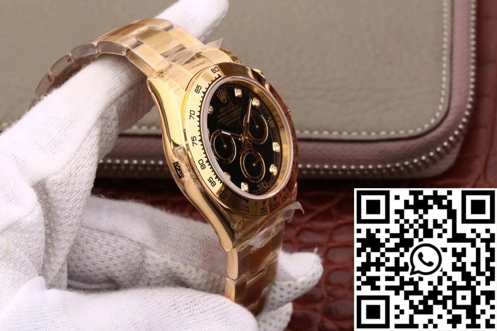 Rolex Daytona Cosmograph M116508-0008 JH Factory Diamonds Black Dial MoistureWicking 1061