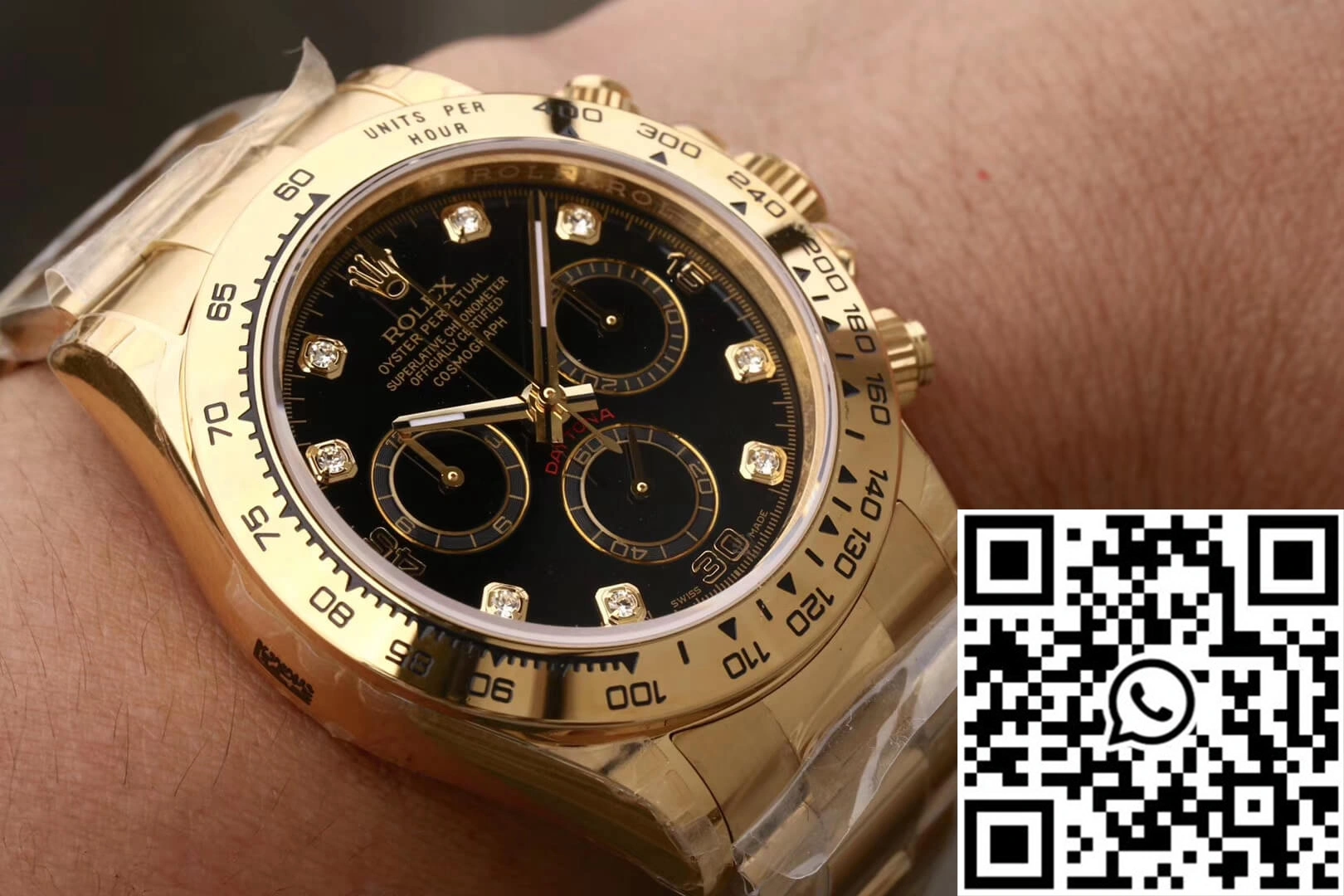 Rolex Daytona Cosmograph M116508-0008 JH Factory Diamonds Black Dial MoistureWicking 1061