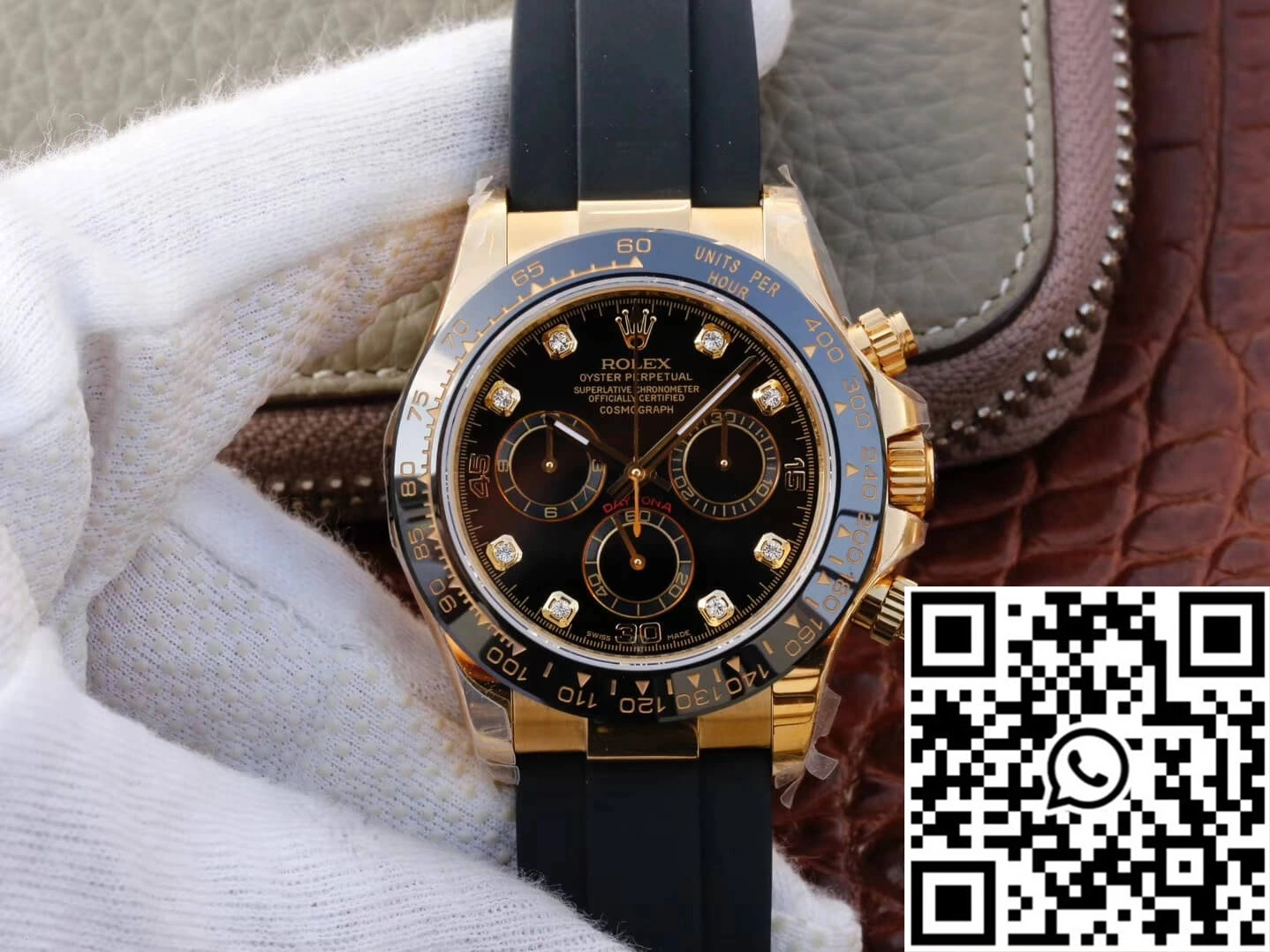 Rolex Daytona Cosmograph M116518ln-0046 JH Factory Diamond Black Dial TravelReady 1113
