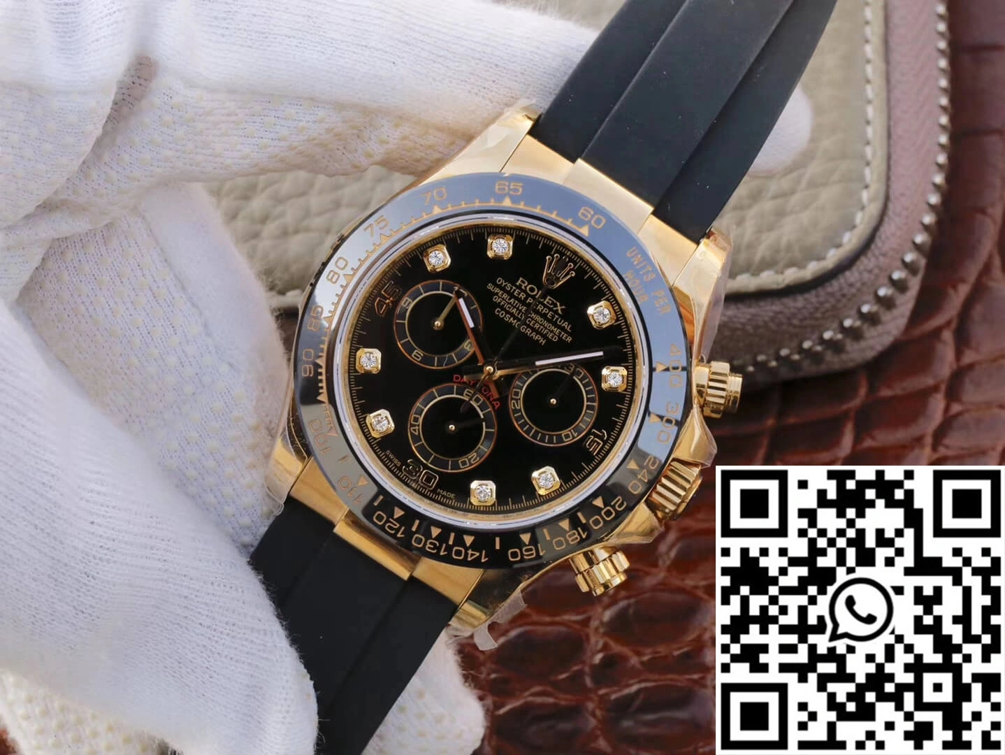 Rolex Daytona Cosmograph M116518ln-0046 JH Factory Diamond Black Dial TravelReady 1113