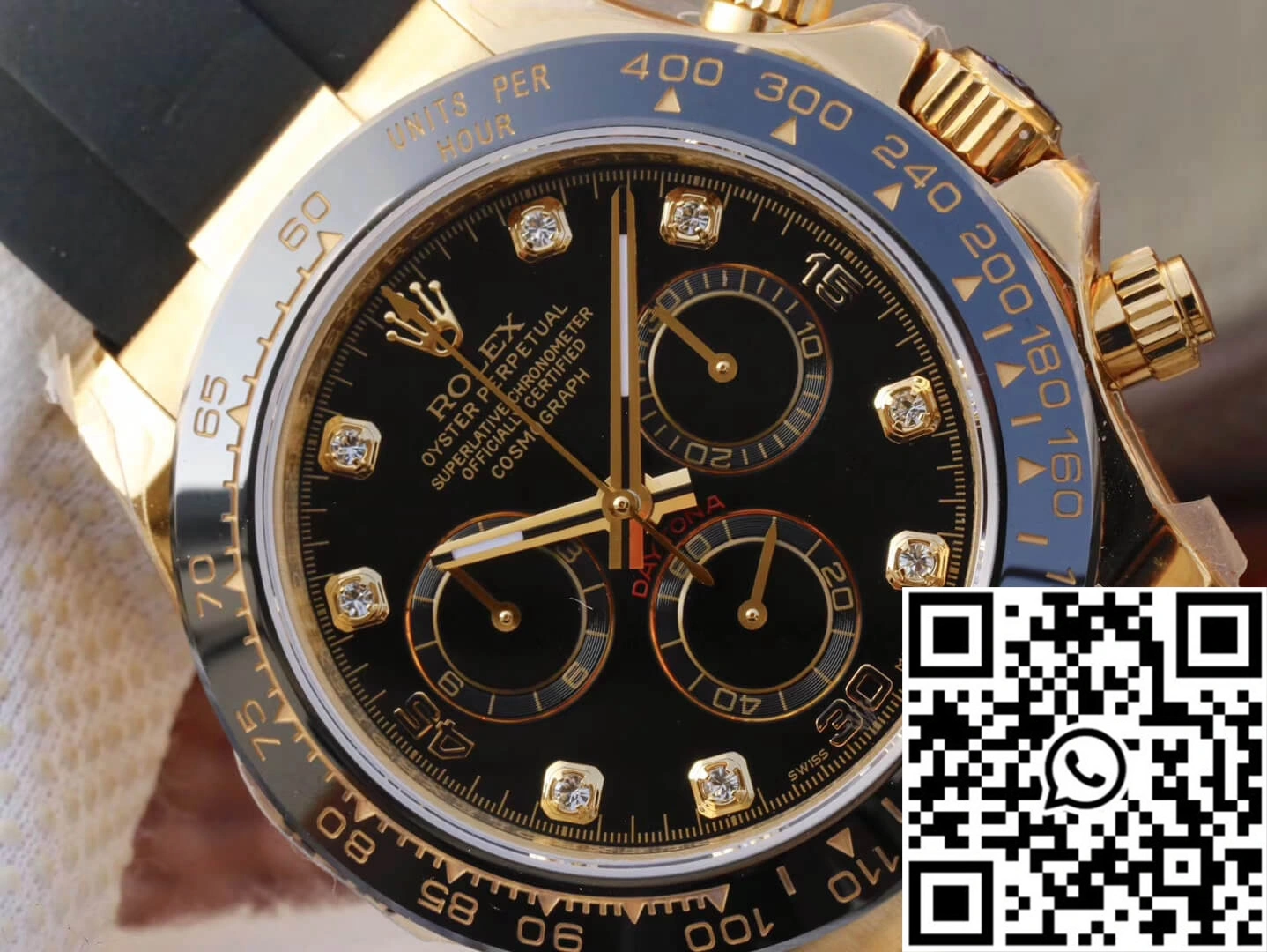 Rolex Daytona Cosmograph M116518ln-0046 JH Factory Diamond Black Dial TravelReady 1113