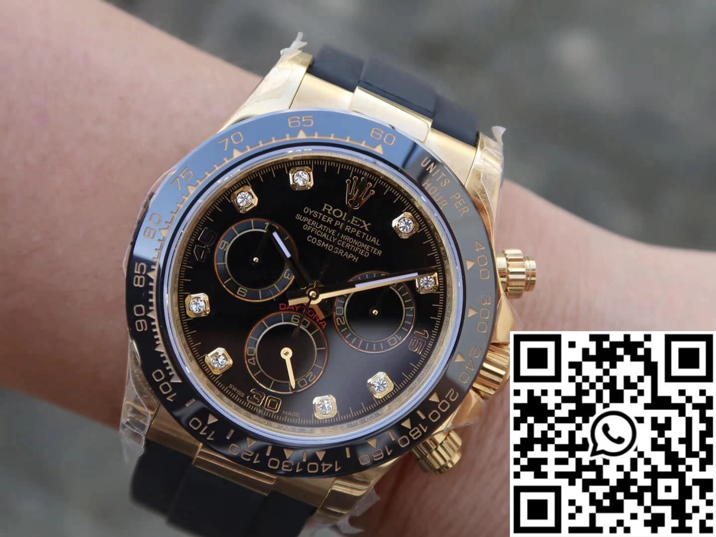 Rolex Daytona Cosmograph M116518ln-0046 JH Factory Diamond Black Dial TravelReady 1113