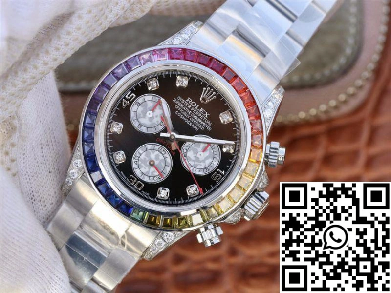 MultiPurpose Rolex Daytona Cosmograph Rainbow 116595RBOW BL Factory Black Dial 1087