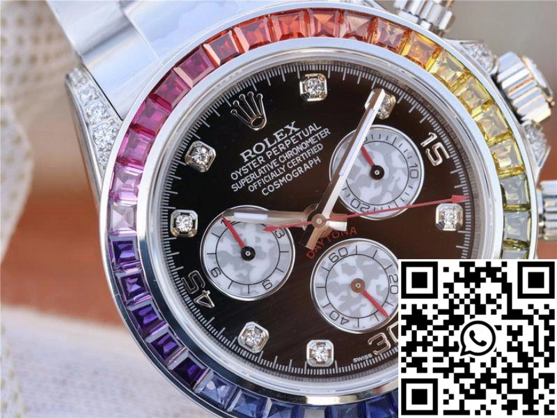 MultiPurpose Rolex Daytona Cosmograph Rainbow 116595RBOW BL Factory Black Dial 1087