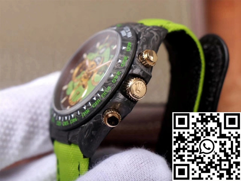 Rolex Daytona Cosmos Chronograph Carbon Fiber Edition Green Exploded Dragon Dial Casual 1135