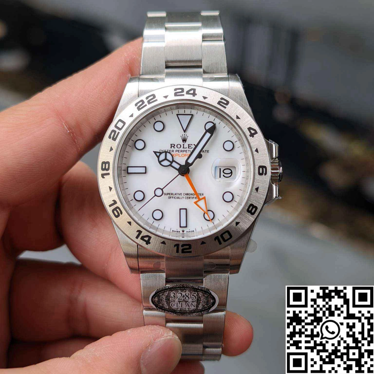 SunProtective Rolex Explorer M226570-0001 Clean Factory Stainless Steel White Dial 1148