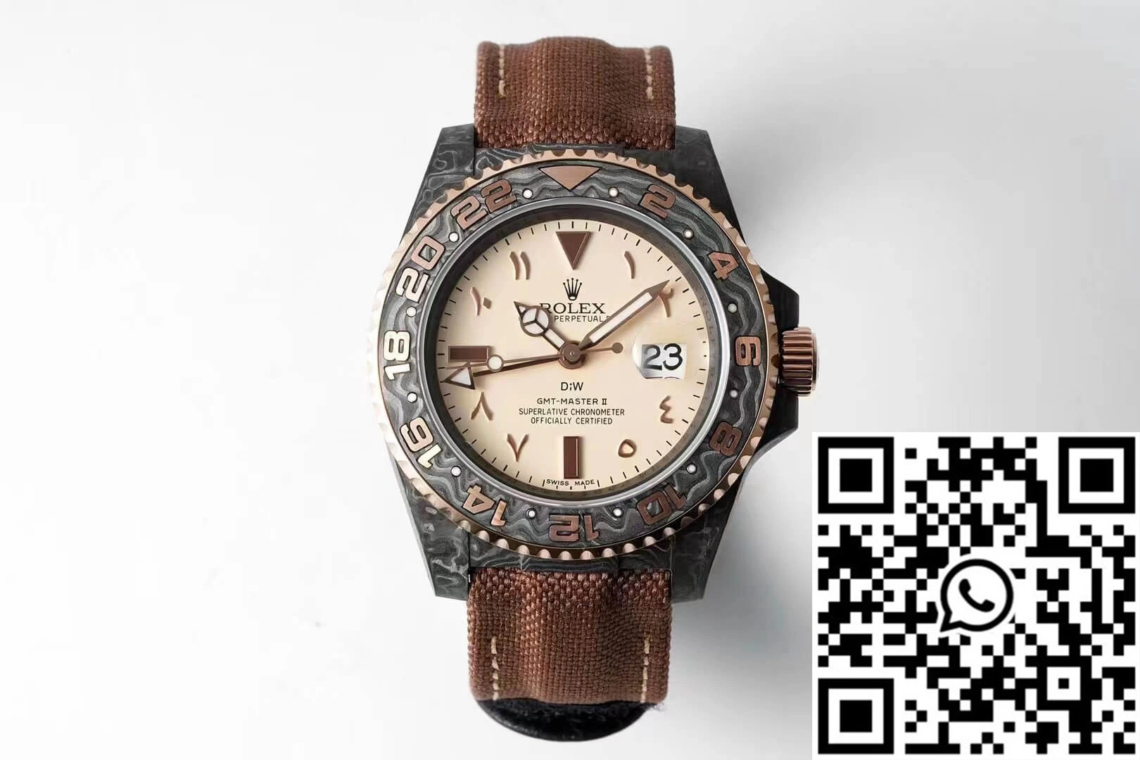 Rolex GMT-MASTER II Diw Carbon Fiber Brown Fabric Strap Thermal 1161