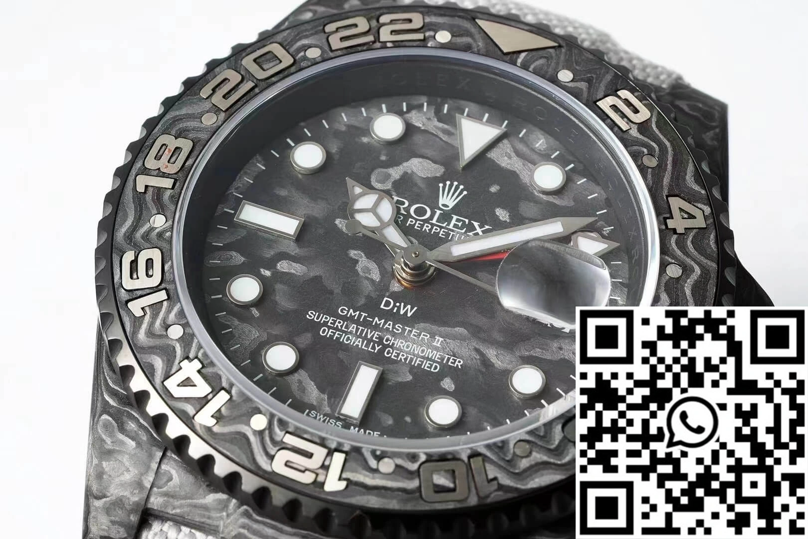 AllSeason Rolex GMT-MASTER II Diw Carbon Fiber Dial Fabric Strap 1188