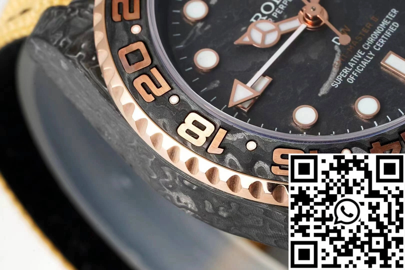 Colorful Rolex GMT-MASTER II Diw Carbon Fiber Yellow Fabric Strap 1185