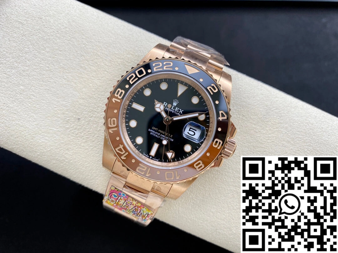 MoistureWicking Rolex GMT Master II M126715CHNR-0001 Clean Factory Rose Gold 1176