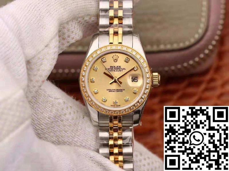TechFriendly Rolex Lady Datejust 18K Gold Plating 28mm Gold Dial 884