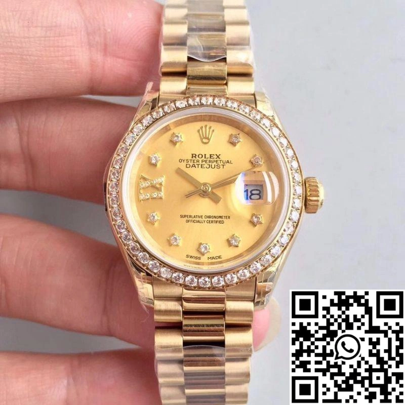 Rolex Lady Datejust 279138RBR 28MM Yellow Gold Champagne Dial FashionForward 871