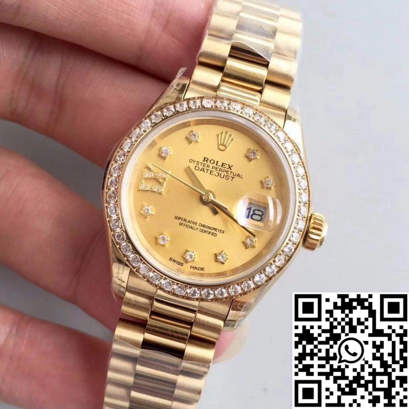 Rolex Lady Datejust 279138RBR 28MM Yellow Gold Champagne Dial FashionForward 871