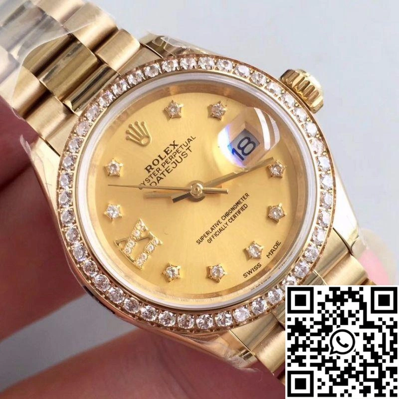Rolex Lady Datejust 279138RBR 28MM Yellow Gold Champagne Dial FashionForward 871