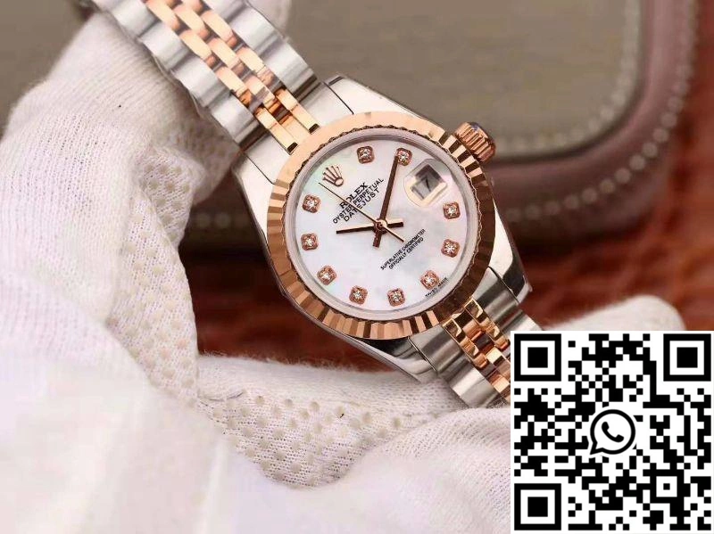 Rolex Lady Datejust Rose Gold 28MM White Enamel Dial Flexible 875
