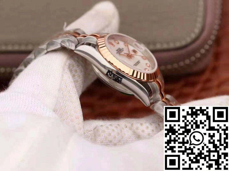 Rolex Lady Datejust Rose Gold 28MM White Enamel Dial Flexible 875