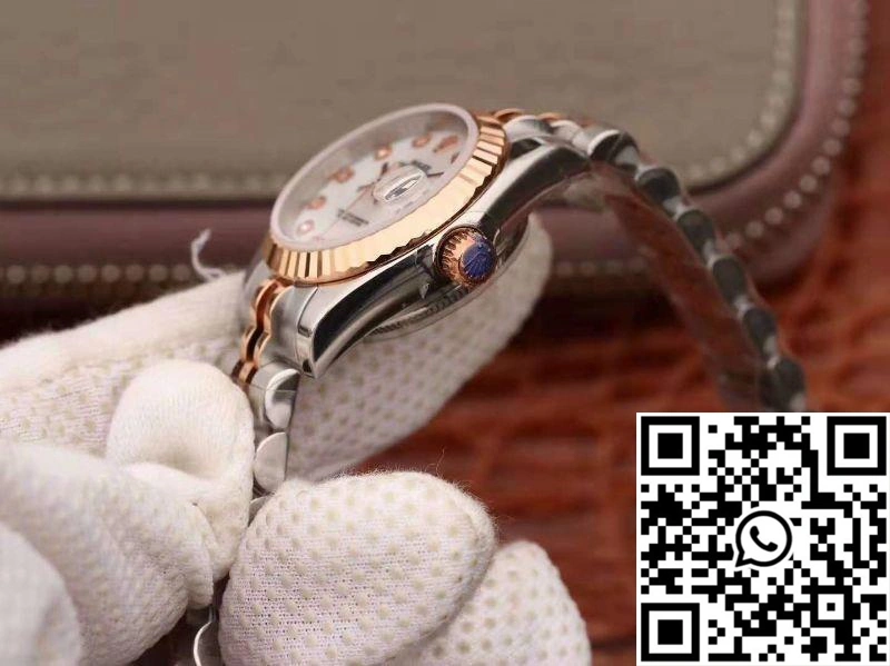 Rolex Lady Datejust Rose Gold 28MM White Enamel Dial Flexible 875